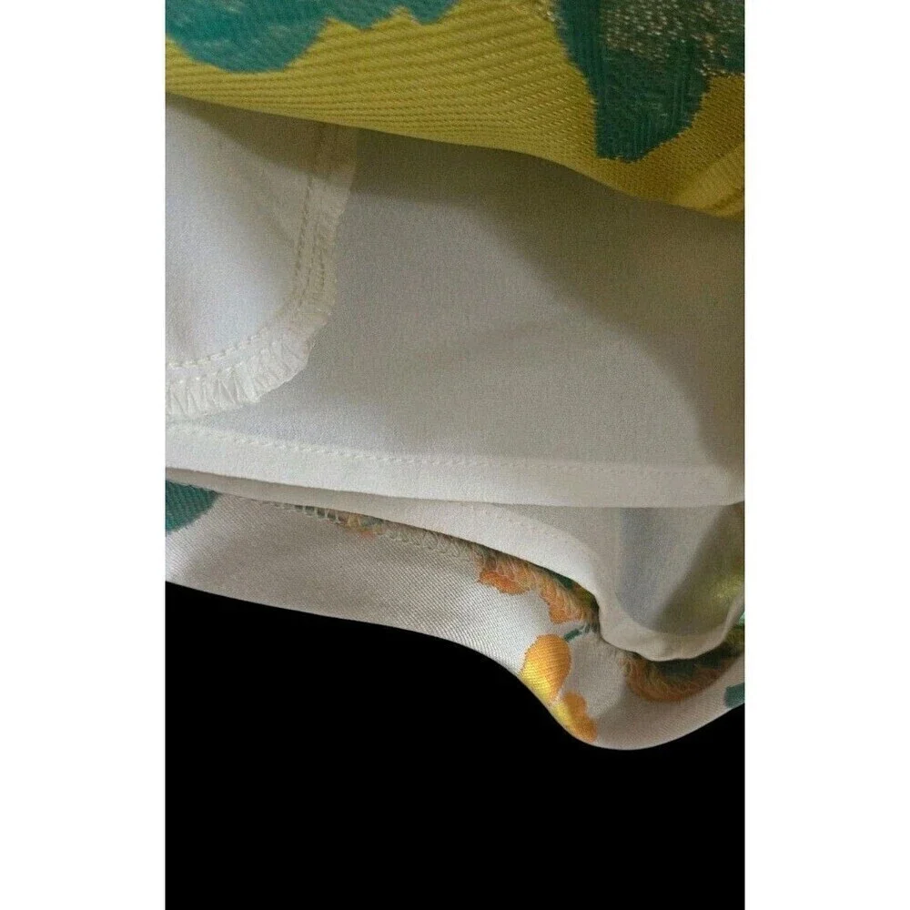 Endless Rose Satin Floral Brocade Shorts Size XS Cream Yellow Lined NWT